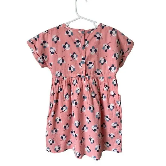 Mini Boden 100% Cotton Pink Floral Spring & Summer Dress Size 5-6Y Girls - Picture 4 of 9
